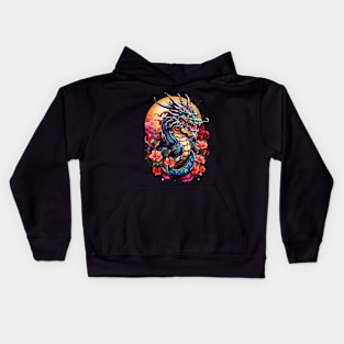 Dragon's Floral Fantasy Kids Hoodie